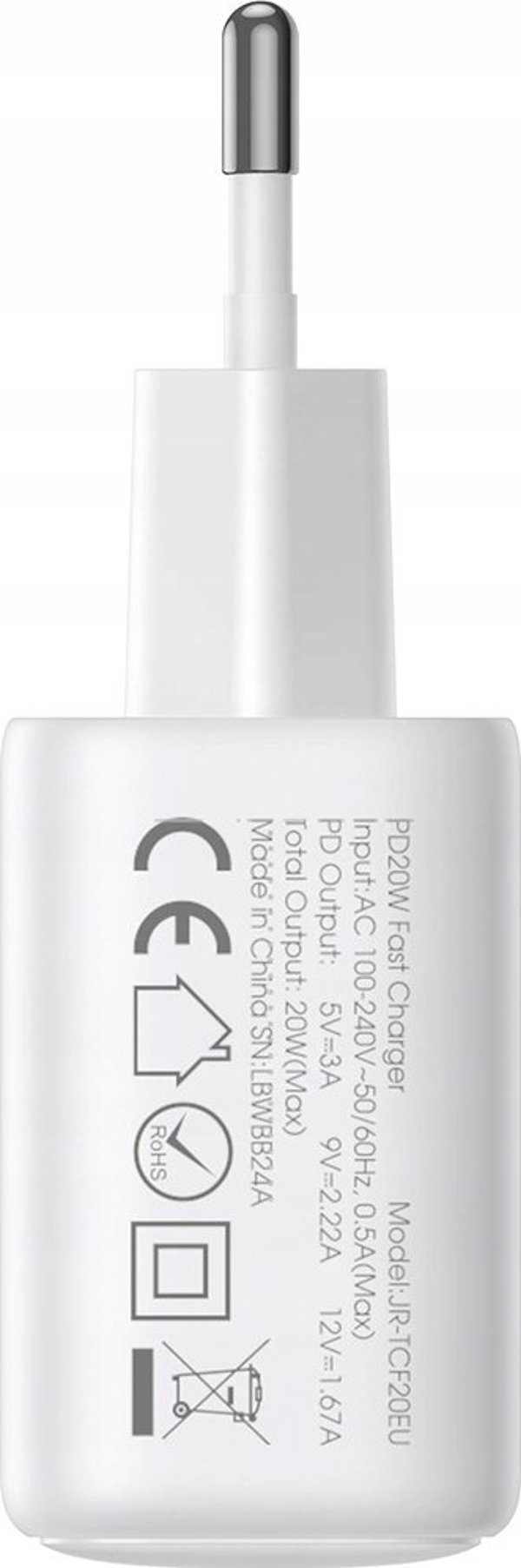Joyroom JR-TCF21 Φορτιστής Τοίχου USB-C & USB-A 20W PD / QC 3.0 - Λευκός