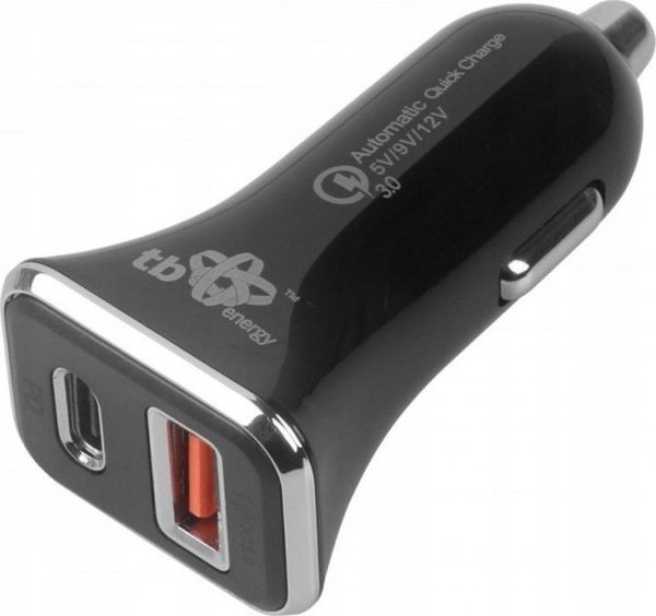 TB Φορτιστής Αυτοκινήτου USB-A & USB-C QC Ταχείας Φόρτισης, Καθολικός