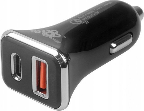TB Φορτιστής Αυτοκινήτου USB-A & USB-C QC Ταχείας Φόρτισης, Καθολικός