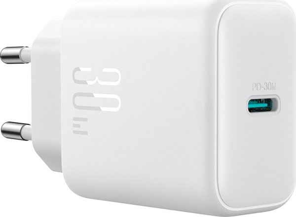 Φορτιστής Τοίχου Joyroom JR-TCF24, USB-C, 30W, PD & QC 3.0, Super Fast Charging, Λευκός