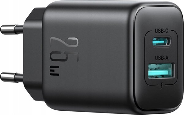 Φορτιστής Τοίχου Joyroom JR-TCF13, 25W, USB-C & USB-A, Υποστήριξη PPS/PD/SFC, Μαύρο