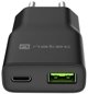 Φορτιστής δικτύου Natec Ribera GAN Slim 20W 1x USB-A + 1x USB-C μαύρος