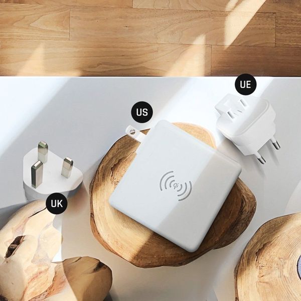 Forcell Φορτιστής Ταξιδιού 4in1 με 2x USB-A, 1x USB-C, Power Bank & Ασύρματη Φόρτιση 3A (5903396072475)