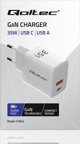 Φορτιστής Qoltec 35W GaN, USB-C PD & USB QC 3.0, Λευκός