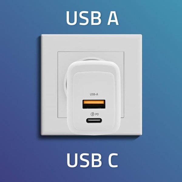 Φορτιστής Qoltec 35W GaN, USB-C PD & USB QC 3.0, Λευκός