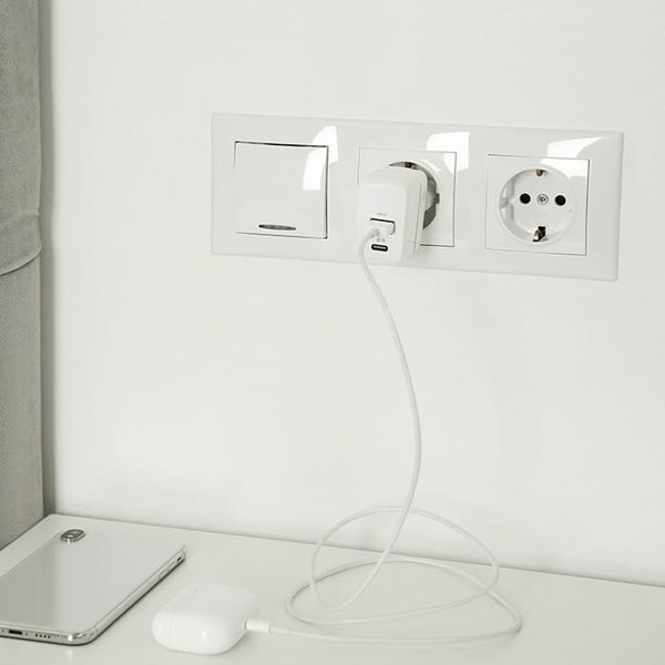 Φορτιστής Qoltec 35W GaN, USB-C PD & USB QC 3.0, Λευκός