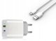 Φορτιστής Τοίχου PD + QC 3A με Καλώδιο Type-C 1m, PD 20W 3000mA