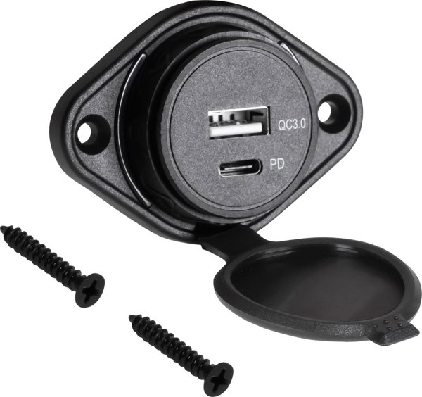 Φορτιστής PeiYing Φορτιστής αυτοκινήτου USB+USB τύπου C με λειτουργία Quick Charge και Power Delivery