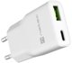Φορτιστής δικτύου Natec Ribera GAN Slim 20W USB-A + USB-C λευκός
