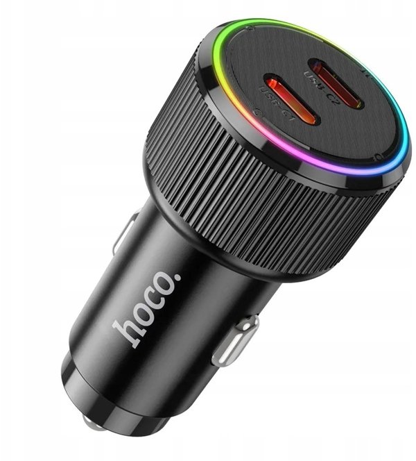 Φορτιστής αυτοκινήτου Hoco 2 x USB C QC PD 50W NZ14B μαύρος