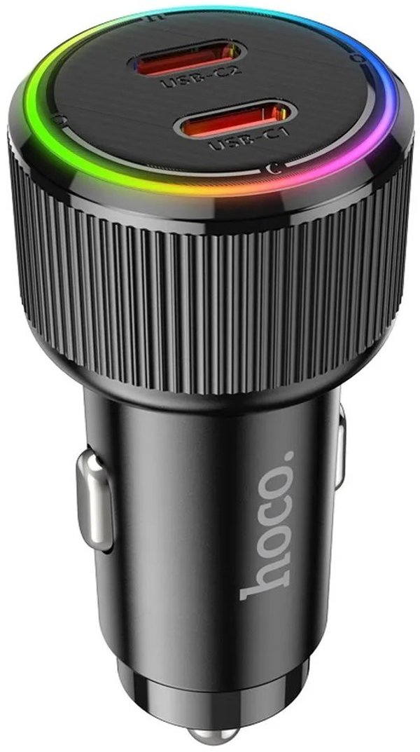 Φορτιστής αυτοκινήτου Hoco 2 x USB C QC PD 50W NZ14B μαύρος