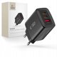 Φορτιστής Tech-Protect NCA65W-GAN USB-A, 2xUSB-C 65W PD / QC3.0 Μαύρος