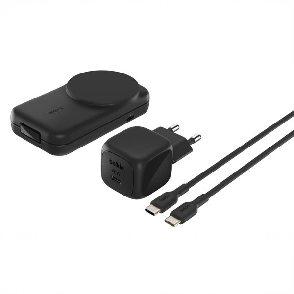 Ładowarka Belkin UltraCharge Qi2 magnetyczna składana 2w1 25W Czarny (WIZ038KQBK)
