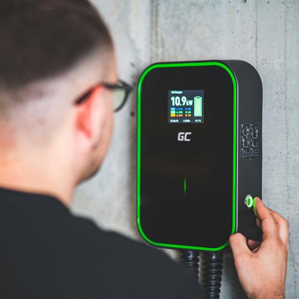 Green Cell Wallbox EV PowerBox Φορτιστής Αυτοκινήτου EV 22kW, Type 2, Καλώδιο 6m, με Οθόνη LCD