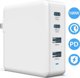 Φορτιστής Viking GaN 100W USB, Υποστήριξη PD3.0 και QC4+, Λευκός