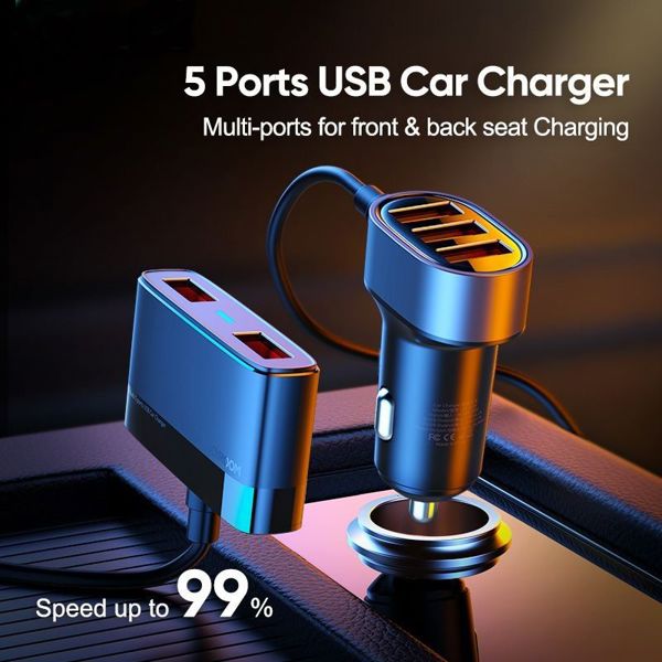 Joyroom JR-CL03 Φορτιστής Αυτοκινήτου 5 Θυρών USB-A 3.1A με Καλώδιο 1.5m