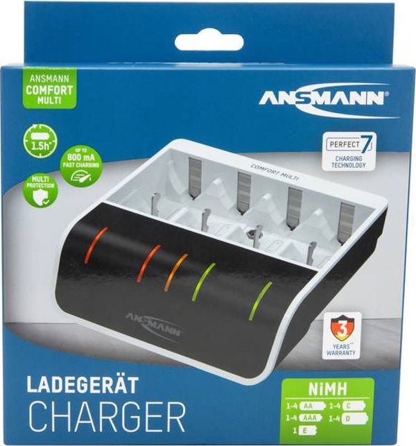 Ansmann Comfort Multi Charger (1001-0093) Φορτιστής Μπαταριών με Τεχνολογία Perfect-7 7 Σταδίων Φόρτισης