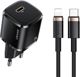 Φορτιστής Τοίχου Usams T36 Mini 20W PD3.0 με Καλώδιο USB-C σε Lightning, Λευκός