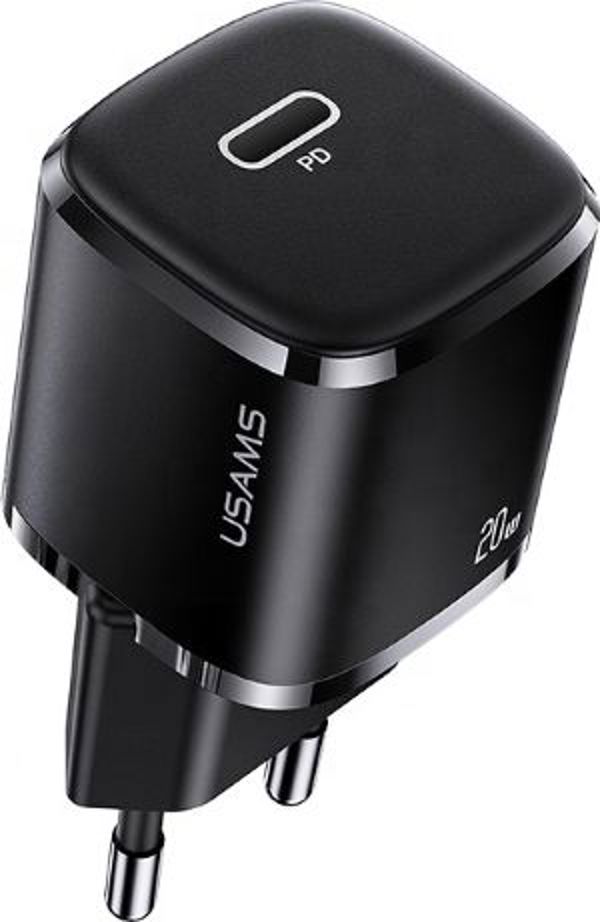 Φορτιστής Τοίχου Usams T36 Mini 20W PD3.0 με Καλώδιο USB-C σε Lightning, Λευκός