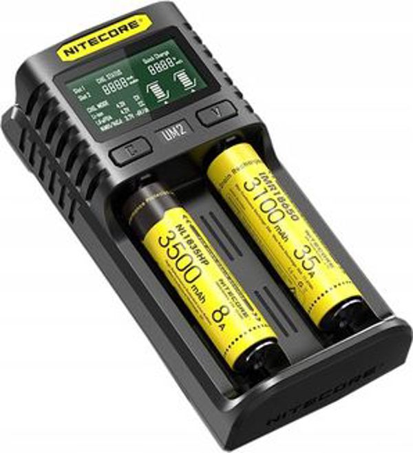 Nitecore UM2 Έξυπνος Φορτιστής Μπαταριών με Quick Charge 2.0 & Οθόνη LCD, 2 Θέσεων