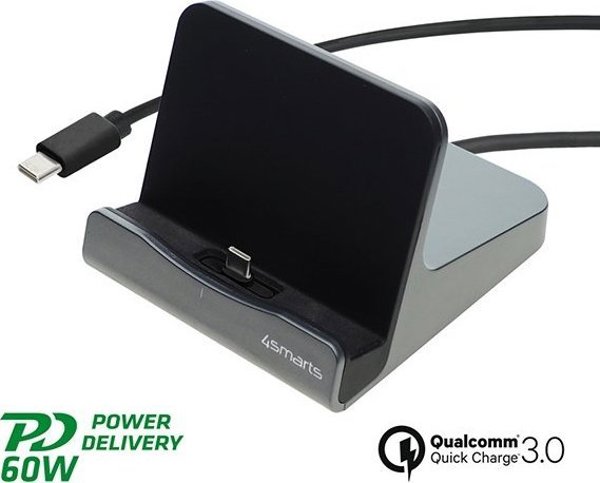 Σταθμός Φόρτισης 4smarts VoltDock Tablet USB-C 60W, 1m, Gunmetal