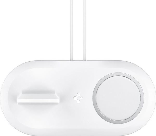 Spigen MagFit Duo Ασύρματος Φορτιστής για Apple iPhone & Apple Watch, Λευκό, SPN1586WHT