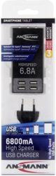 Ladowarka Ansmann Sieciowa uniwersalna 4x USB 6.8A Czarna