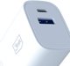 Φορτιστής 3MK FlowPower 25W, 1xUSB-A & 1xUSB-C, PD, QC4+, Λευκός
