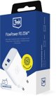 Φορτιστής 3MK FlowPower 25W, 1xUSB-A & 1xUSB-C, PD, QC4+, Λευκός