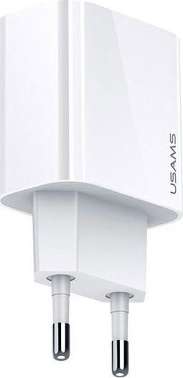 Φορτιστής Usams T34 USB-C PD 20W, Ταχεία Φόρτιση 3A, Λευκός