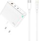 Ladowarka Jellico Ladowarka Sieciowa GaN 100W 1x QC3.0 USB + 2x PD USB-C Jellico C118 + Kabel USB-C - Lightning biale