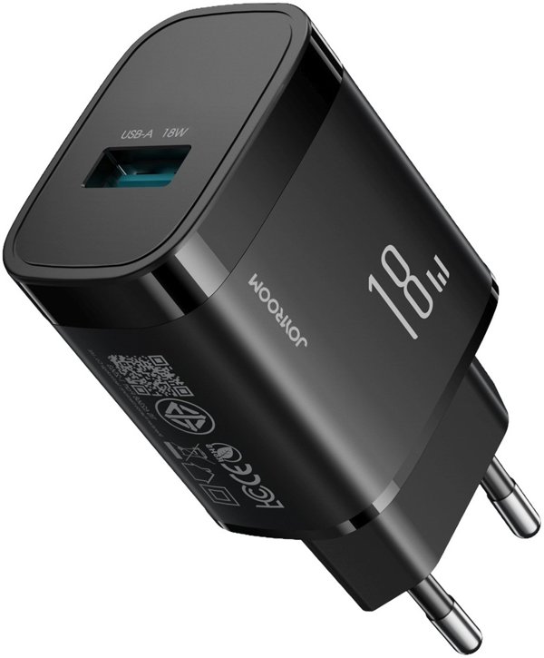 Φορτιστής Joyroom USB-A 18W με Καλώδιο USB-A σε USB-C 1m, Μαύρος