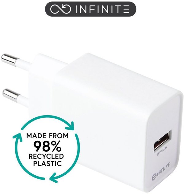 eSTUFF Φορτιστής INFINITE GRS USB-A - Λευκός