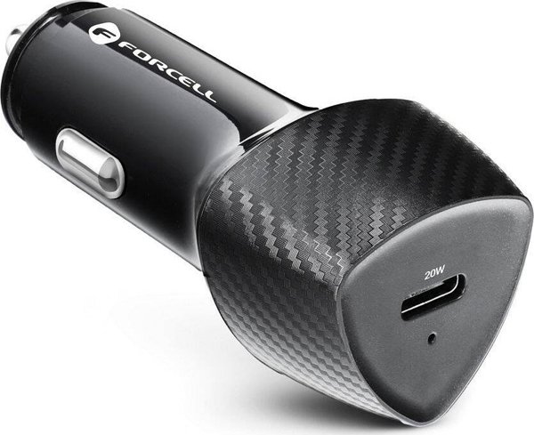 Φορτιστής Αυτοκινήτου ForCell Carbon CC50-1C USB-C PD 3.0 20W Μαύρος