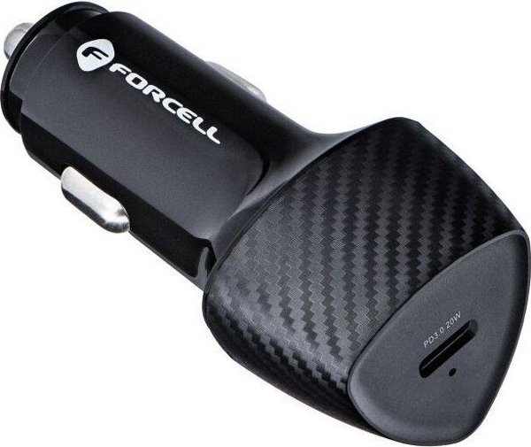 Φορτιστής Αυτοκινήτου ForCell Carbon CC50-1C USB-C PD 3.0 20W Μαύρος