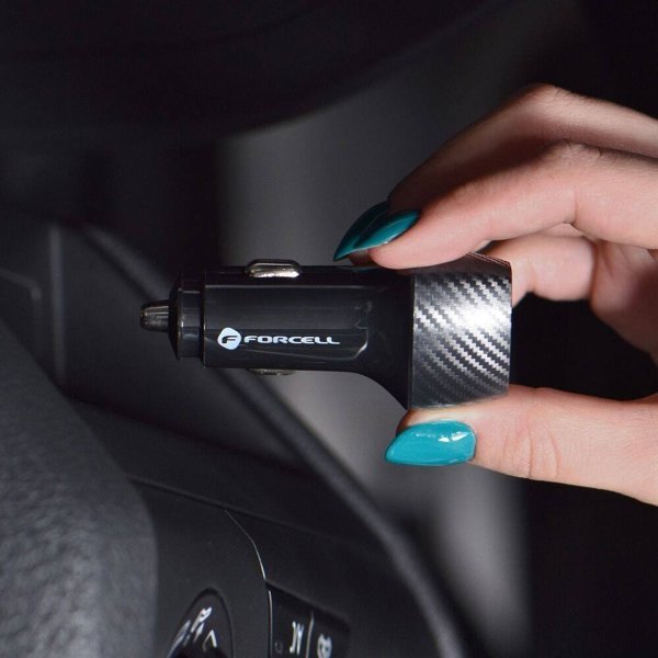 Φορτιστής Αυτοκινήτου ForCell Carbon CC50-1C USB-C PD 3.0 20W Μαύρος