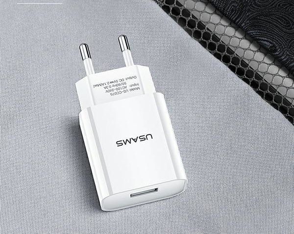 Φορτιστής Usams T18 1x USB-A 2.1A, Γρήγορη Φόρτιση, Λευκό, Ανθεκτικό Περίβλημα ABS