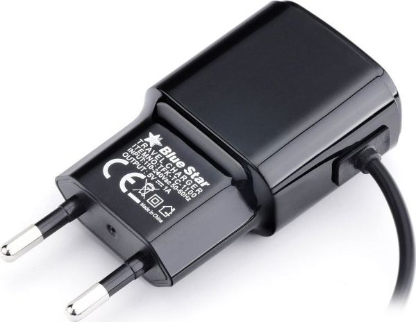 Φορτιστής Blue Star TFK-TC-1100B, 0.6A, Παλμικός Φορτιστής Τοίχου, Μαύρο