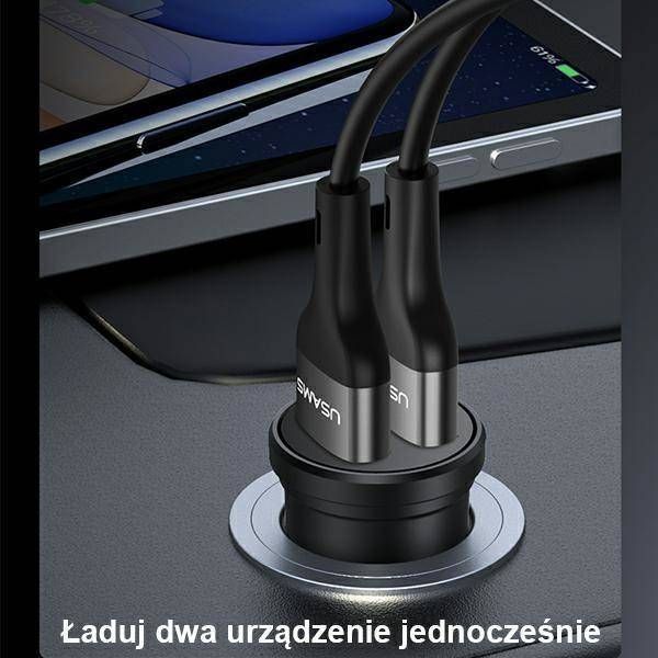 Φορτιστής Αυτοκινήτου Usams US-CC114, 2x USB-A 2.4A, 12V-24V