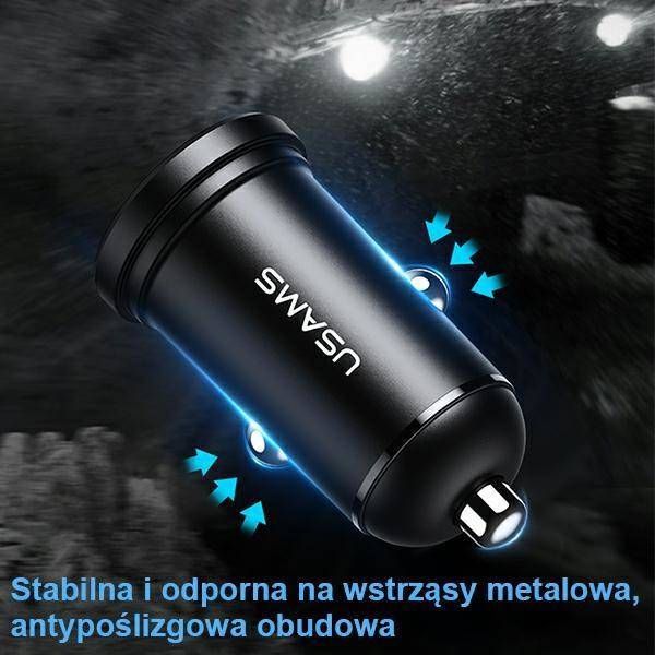 Φορτιστής Αυτοκινήτου Usams US-CC114, 2x USB-A 2.4A, 12V-24V