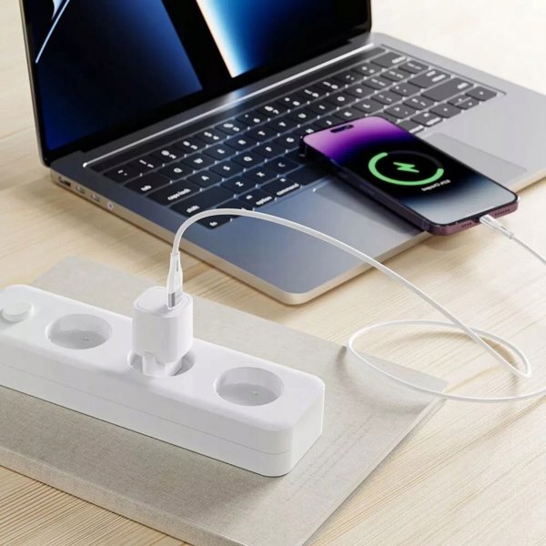 Canyon Φορτιστής Τοίχου 20W USB-C PD3.0 με Καλώδιο Lightning, Λευκός