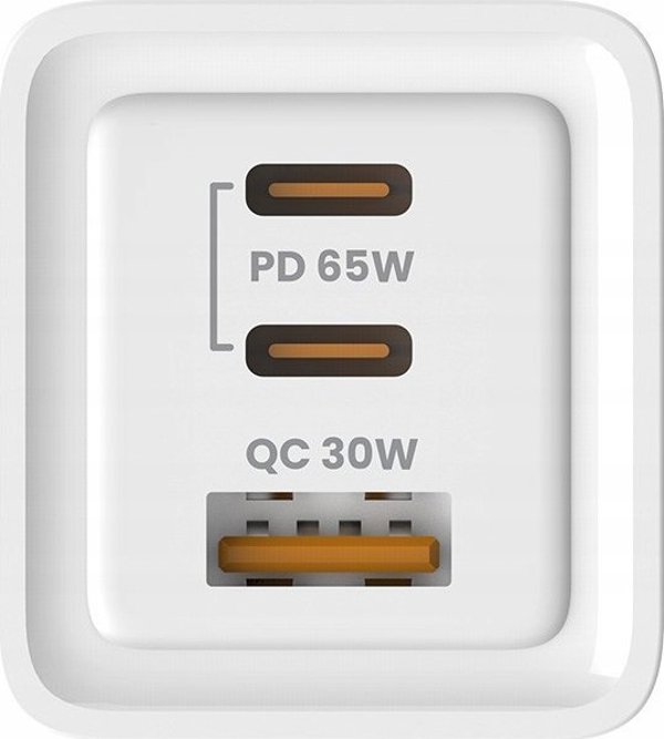 Φορτιστής Τοίχου Savio LA-07 65W GaN, Λευκός, με Καλώδιο USB-A σε USB-C 1m