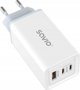 Φορτιστής Τοίχου Savio LA-07 65W GaN, Λευκός, με Καλώδιο USB-A σε USB-C 1m