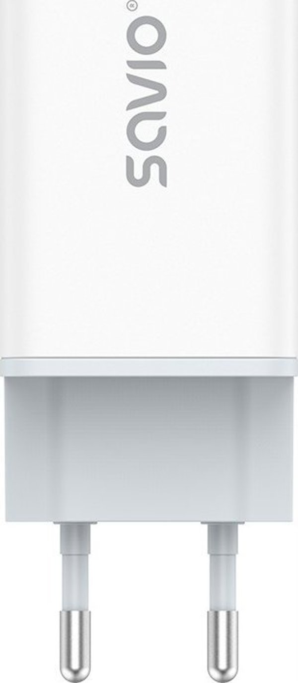 Φορτιστής Τοίχου Savio LA-07 65W GaN, Λευκός, με Καλώδιο USB-A σε USB-C 1m