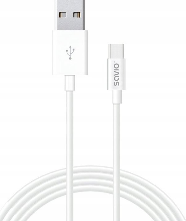 Φορτιστής Τοίχου Savio LA-07 65W GaN, Λευκός, με Καλώδιο USB-A σε USB-C 1m