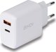 Lindy 73424 Φορτιστής Τοίχου 30W Universal, 1x USB & 1x USB-C με Γρήγορη Φόρτιση, Λευκό