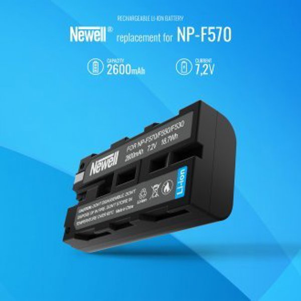 Newell Φορτιστής Διπλού Καναλιού DL-USB-C με 2 Μπαταρίες NP-F570 για Sony Κάμερες
