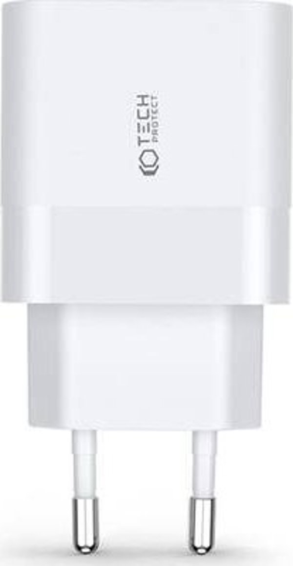 Φορτιστής Τοίχου Tech-Protect C30W, 1x USB-A (QC3.0) & 1x USB-C (PD20W), 3A, Λευκός