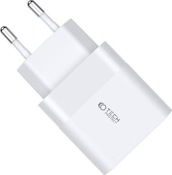 Φορτιστής Τοίχου Tech-Protect C30W, 1x USB-A (QC3.0) & 1x USB-C (PD20W), 3A, Λευκός