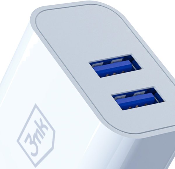 Φορτιστής 3mk FlowPower 10W 2.4A, Λευκός - Φορτιστής Τοίχου USB